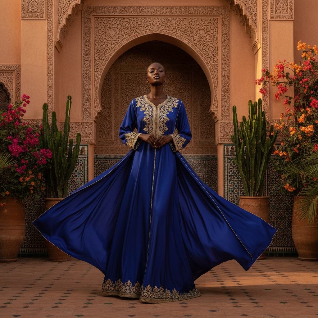 Embroidered Kaftan in As pictured