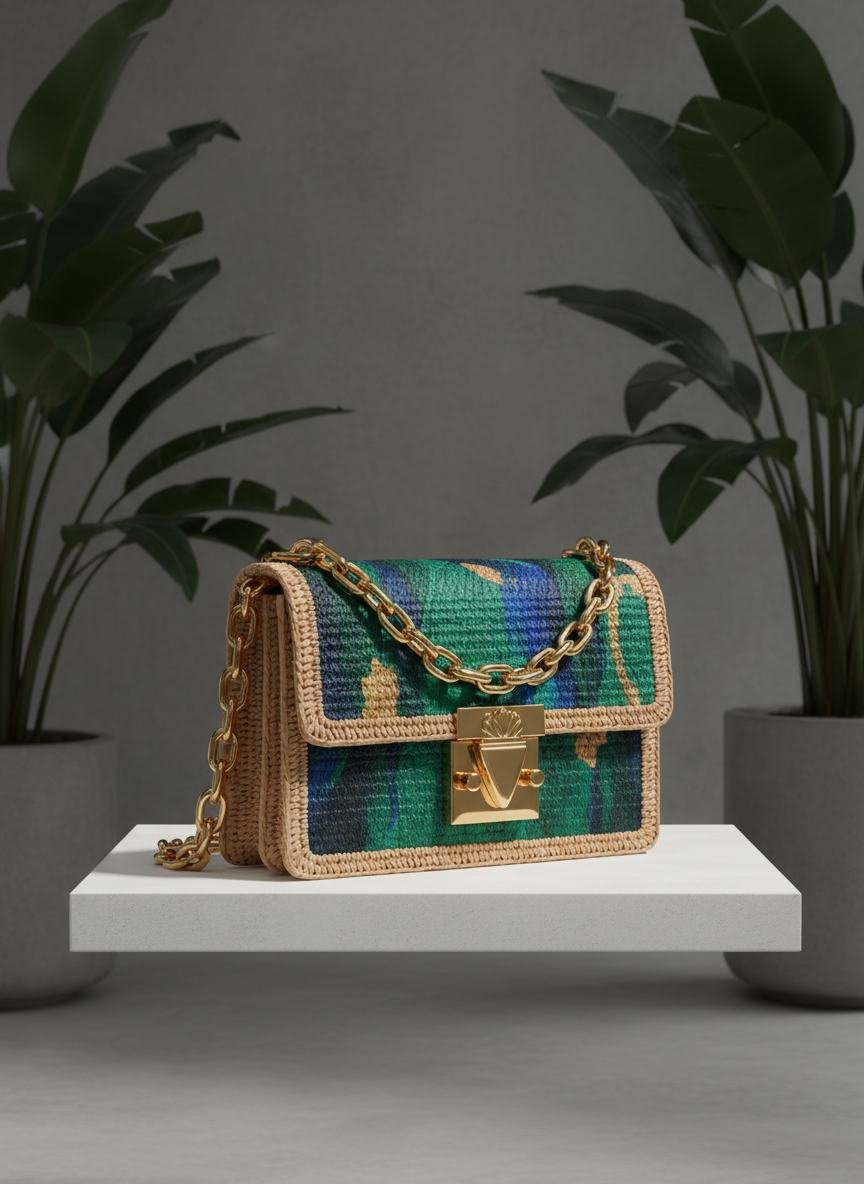 Woven Raffia Crossbody in As pictured