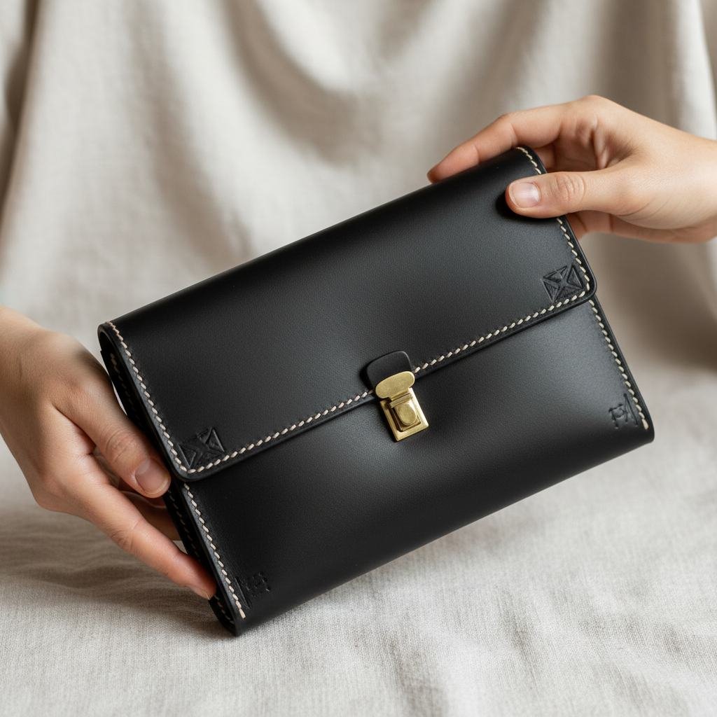 Leather Journal Clutch in As pictured