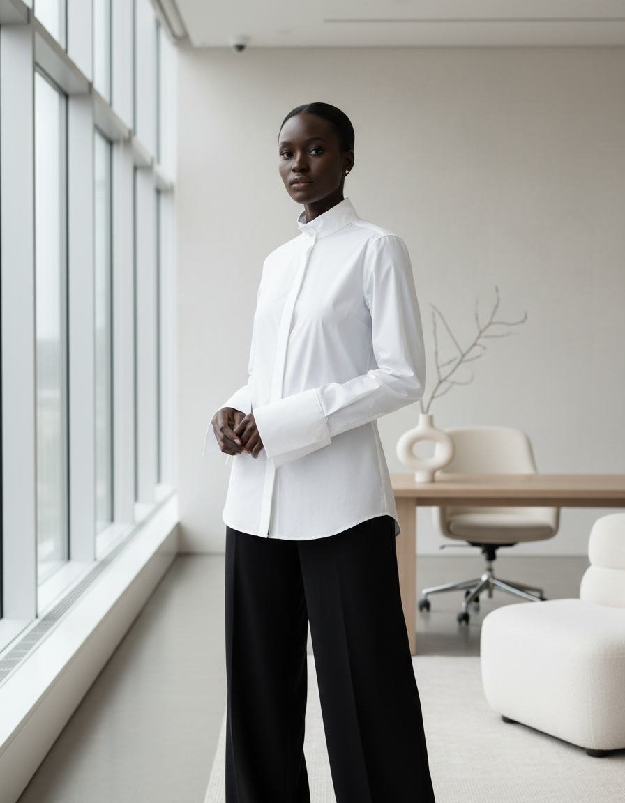 Cotton Poplin Shirt in As pictured