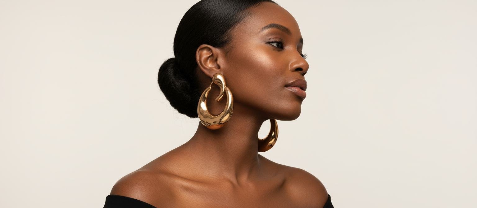 Bronze Hoop Earrings in As pictured