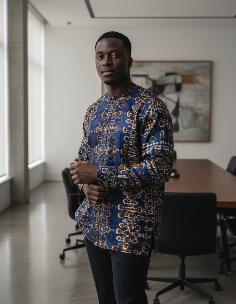 Adire Print Shirt in As pictured