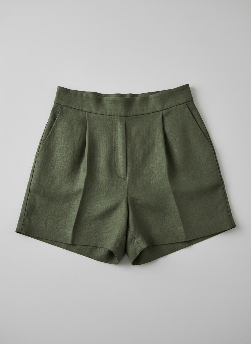 Tailored Linen Shorts in As pictured