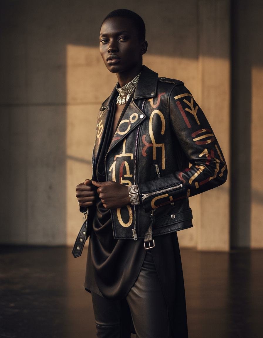 Leather Moto Jacket in As pictured