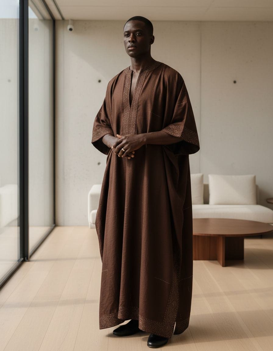 Bronze-Thread Kaftan in As pictured