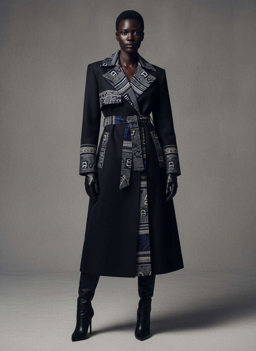 Ankara Print Tailored Coat in As pictured
