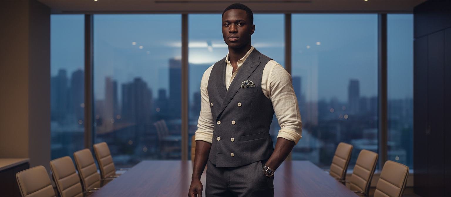 Double-Breasted Vest in As pictured