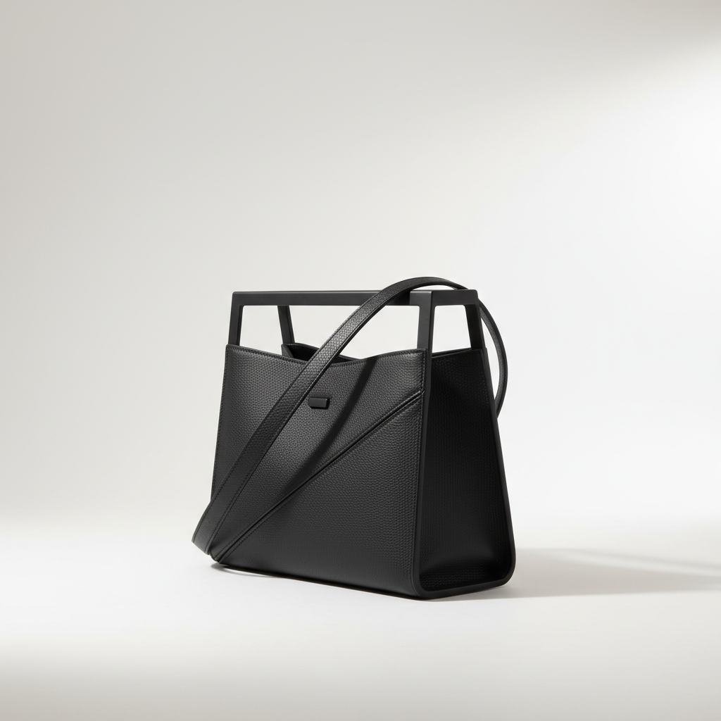 Black Structured Mini Tote in As pictured