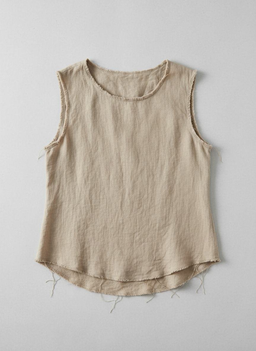 Raw Edge Linen Top in As pictured