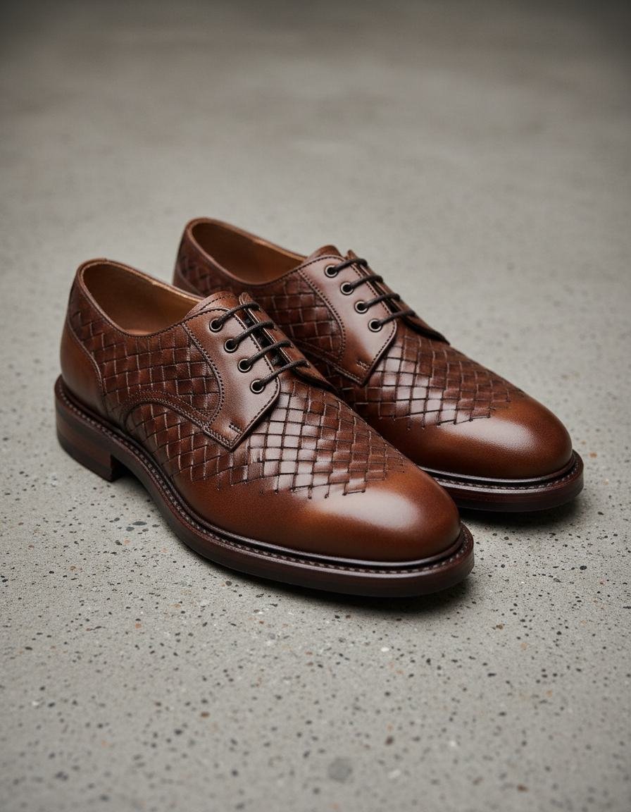 Woven Leather Derby in As pictured