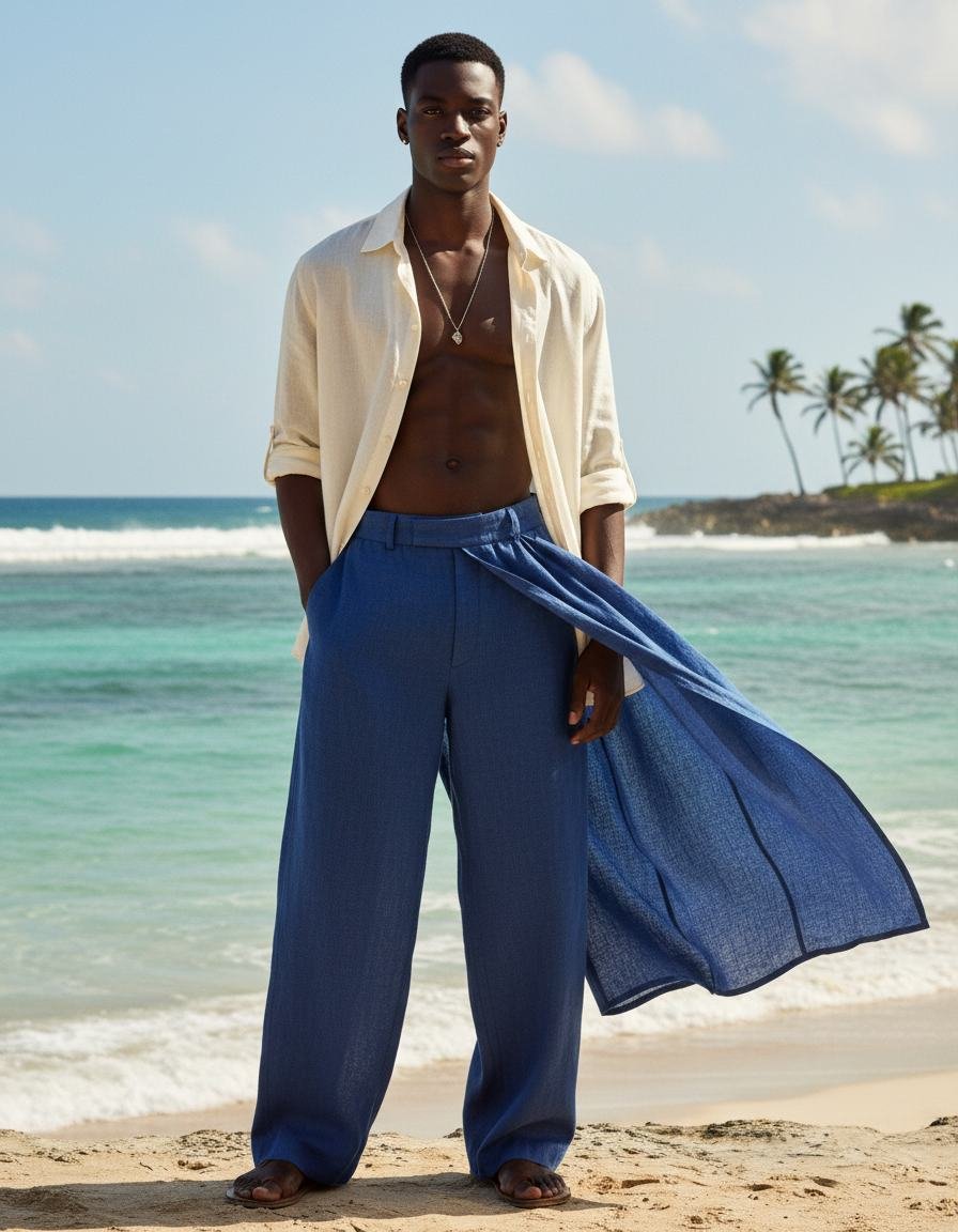 Indigo Linen Palazzo in As pictured