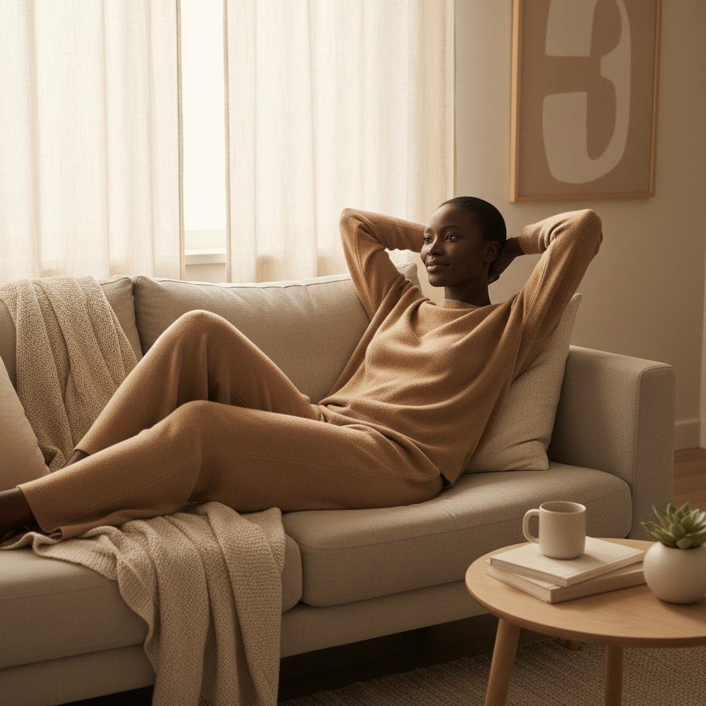 Wide-Leg Lounge Pant in As pictured
