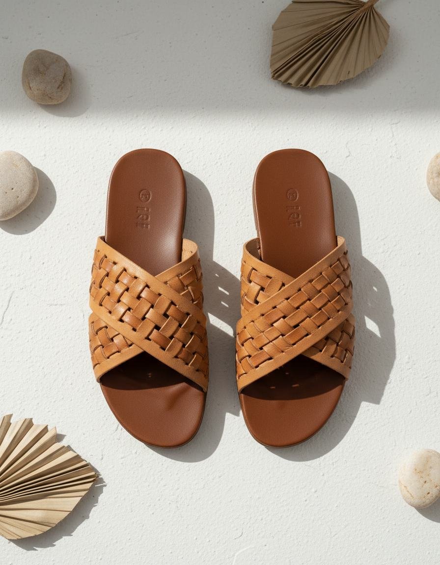 Heritage Leather Slide in As pictured