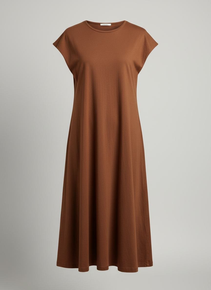 A-Line Cotton Midi Dress in As pictured