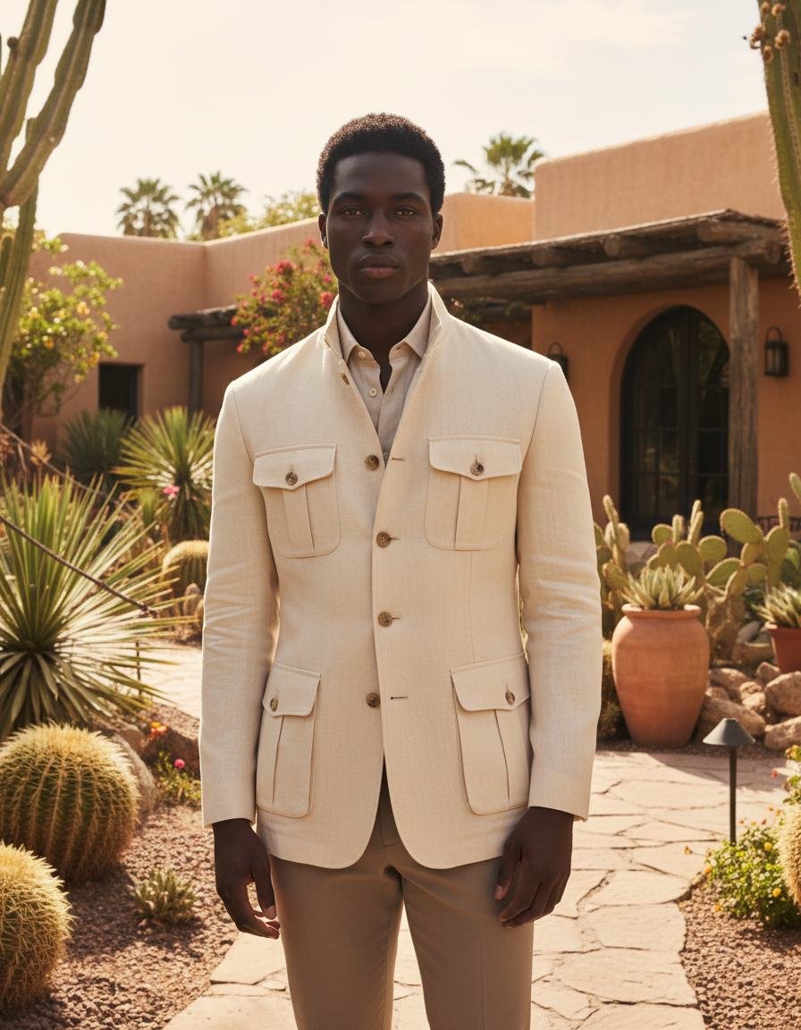 Linen Field Jacket in As pictured