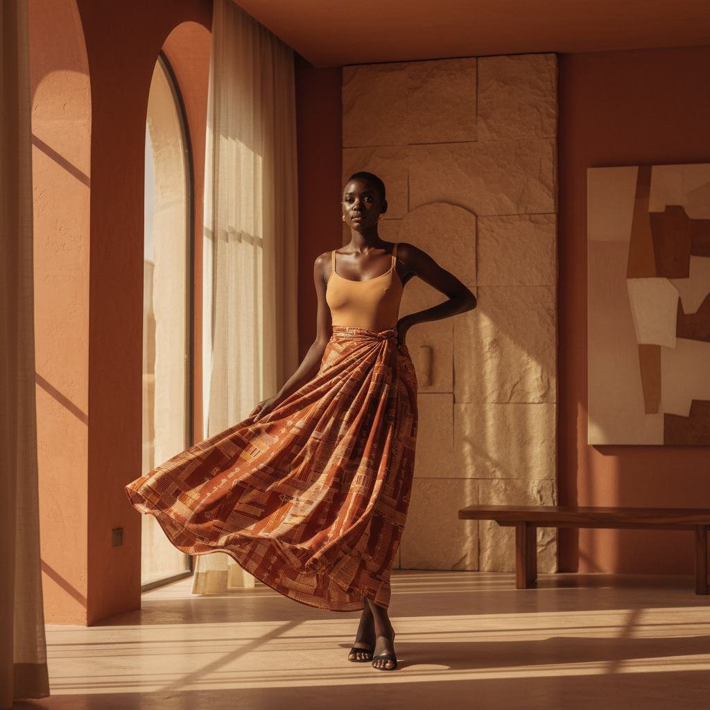 Draped Sarong Skirt in As pictured