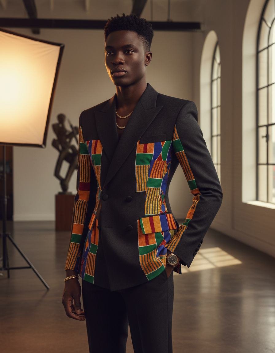Kente-Weave Blazer in As pictured