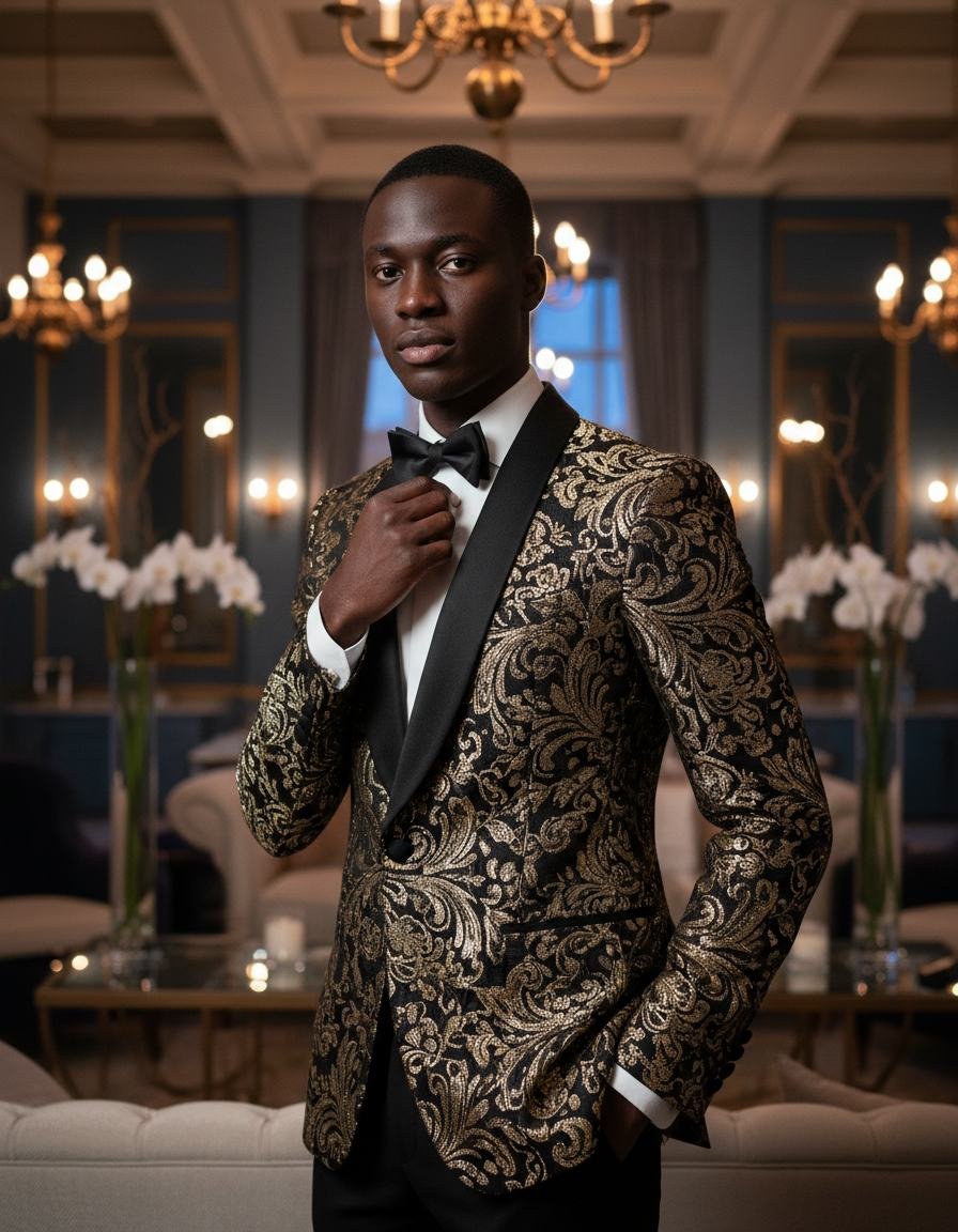 Gold-Thread Dinner Jacket in As pictured