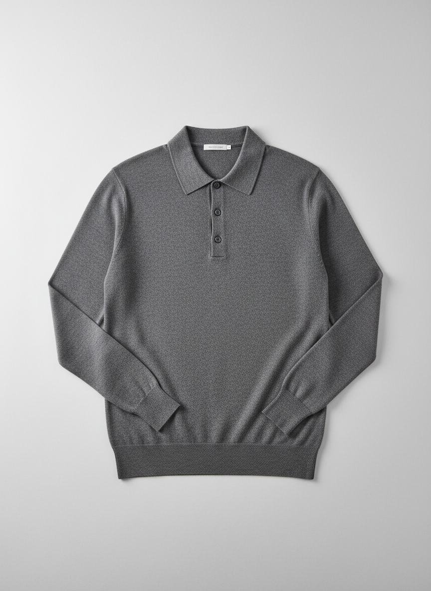 Knit Polo Collar Sweater in As pictured