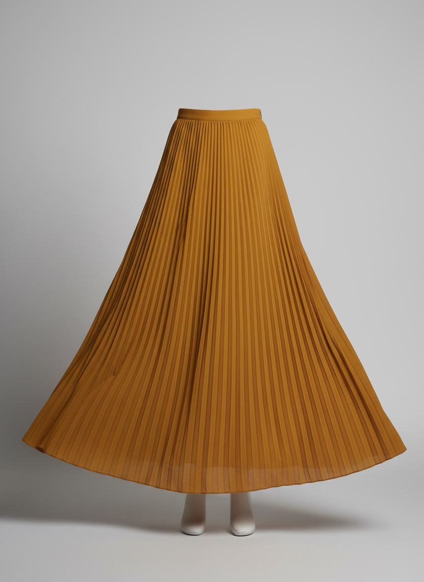 Fine Pleated Maxi Skirt in As pictured