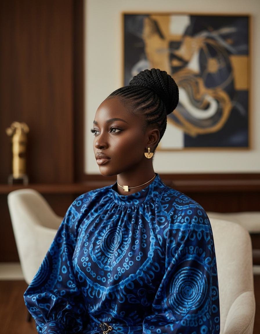 Adire Silk Blouse in As pictured