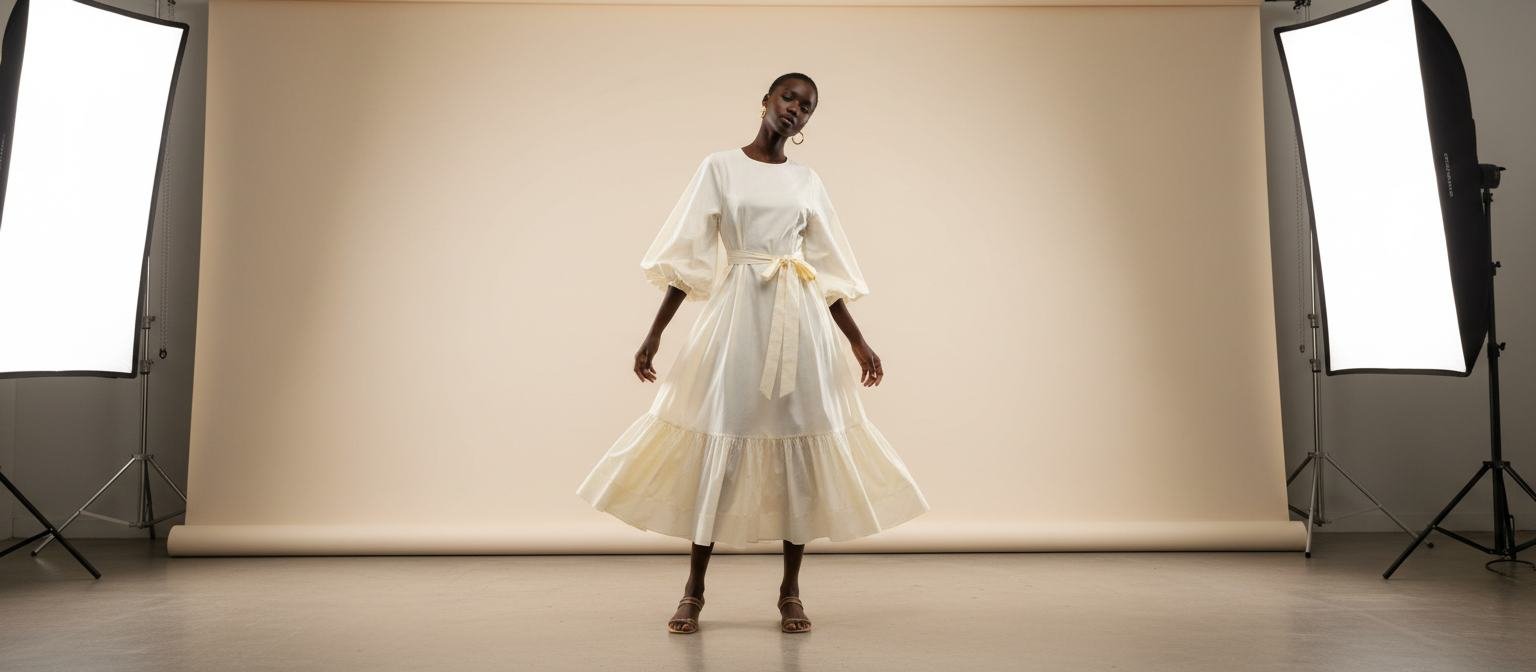 Cotton Poplin Dress in As pictured