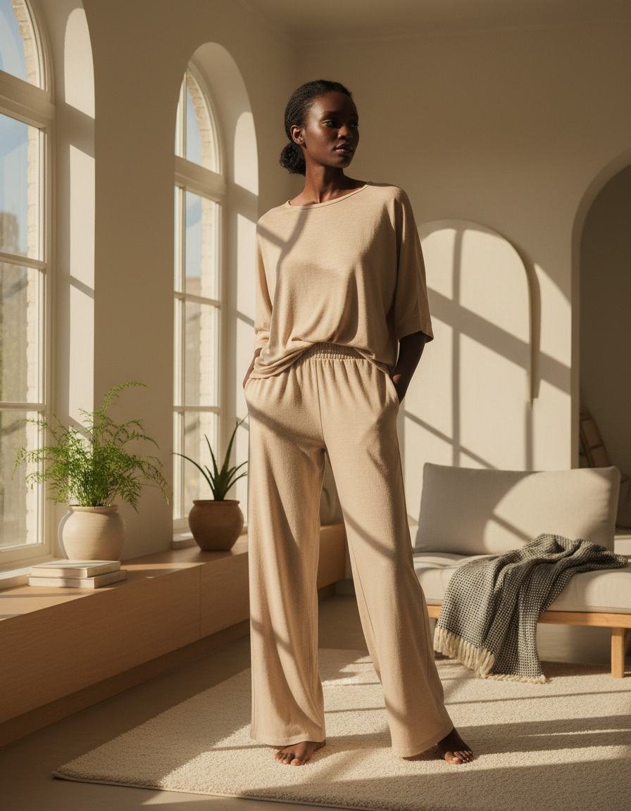 Wide-Leg Lounge Pant in As pictured