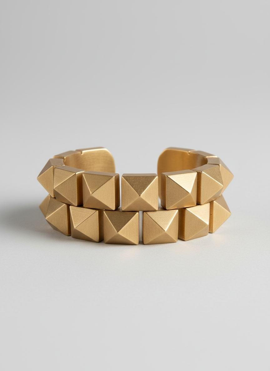 Geometric Brass Cuff in As pictured