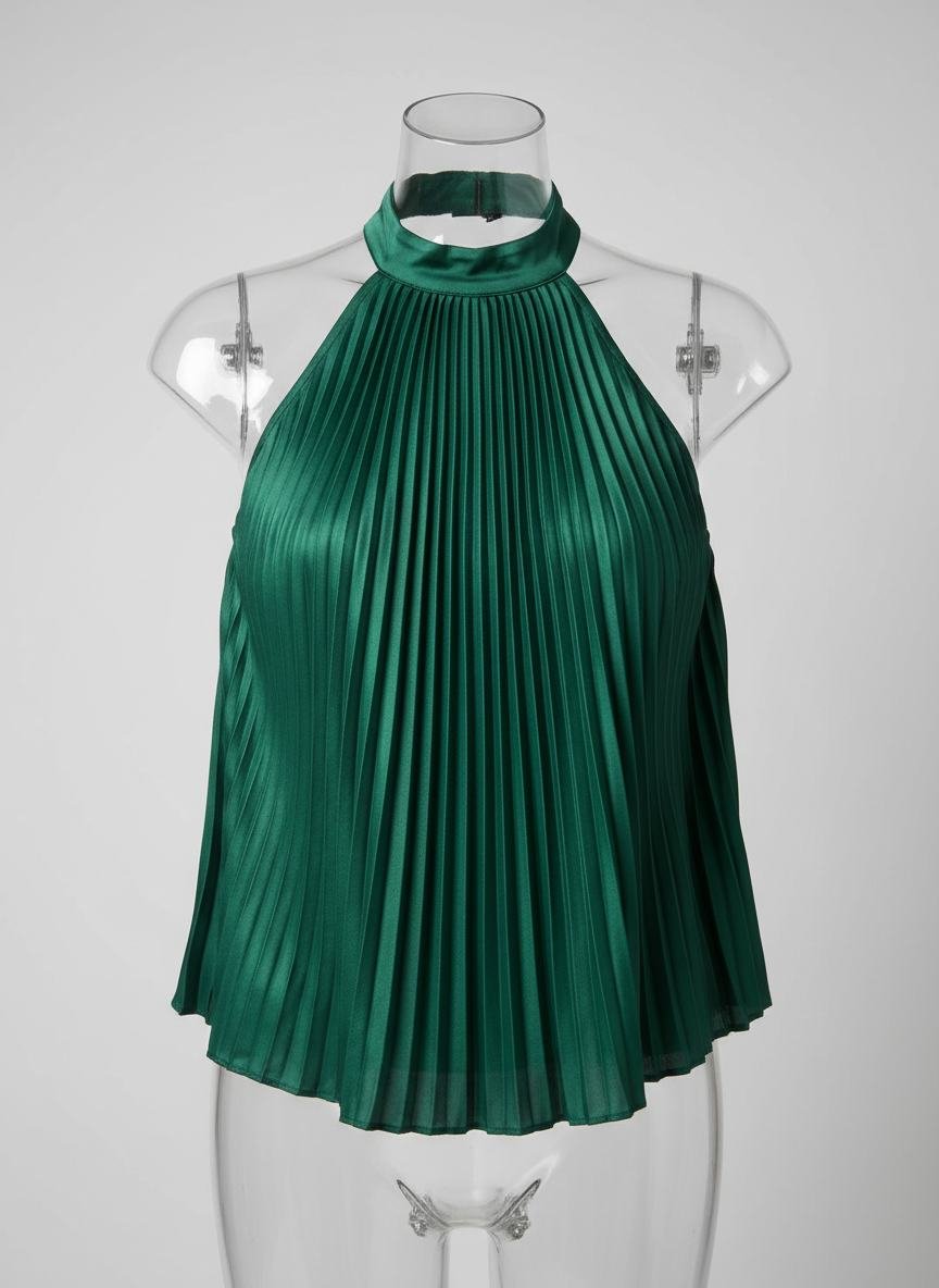 Pleated Halter Top in As pictured