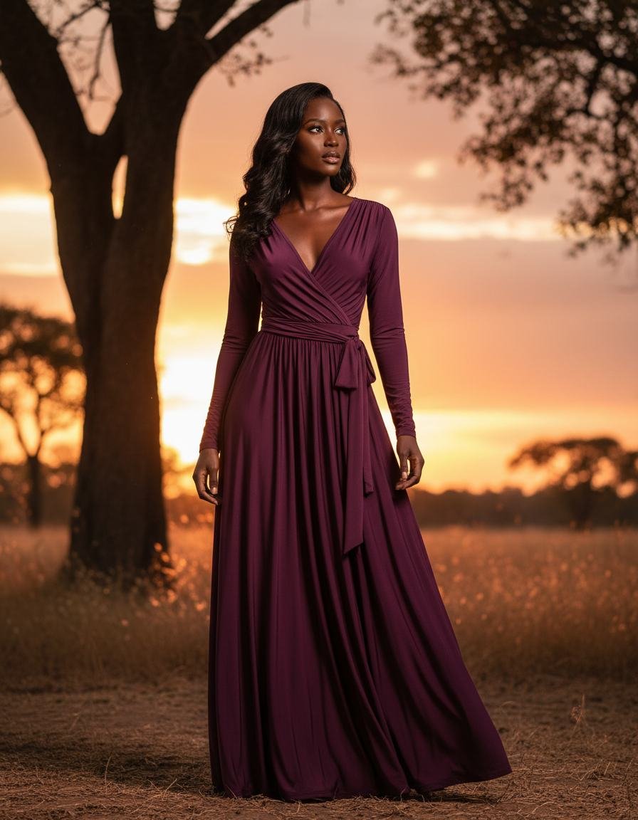 Jersey Wrap Dress in As pictured