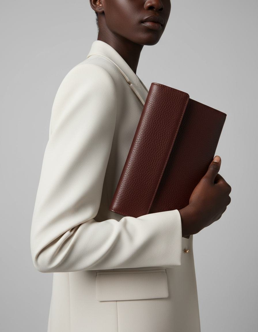 Leather Journal Clutch in As pictured