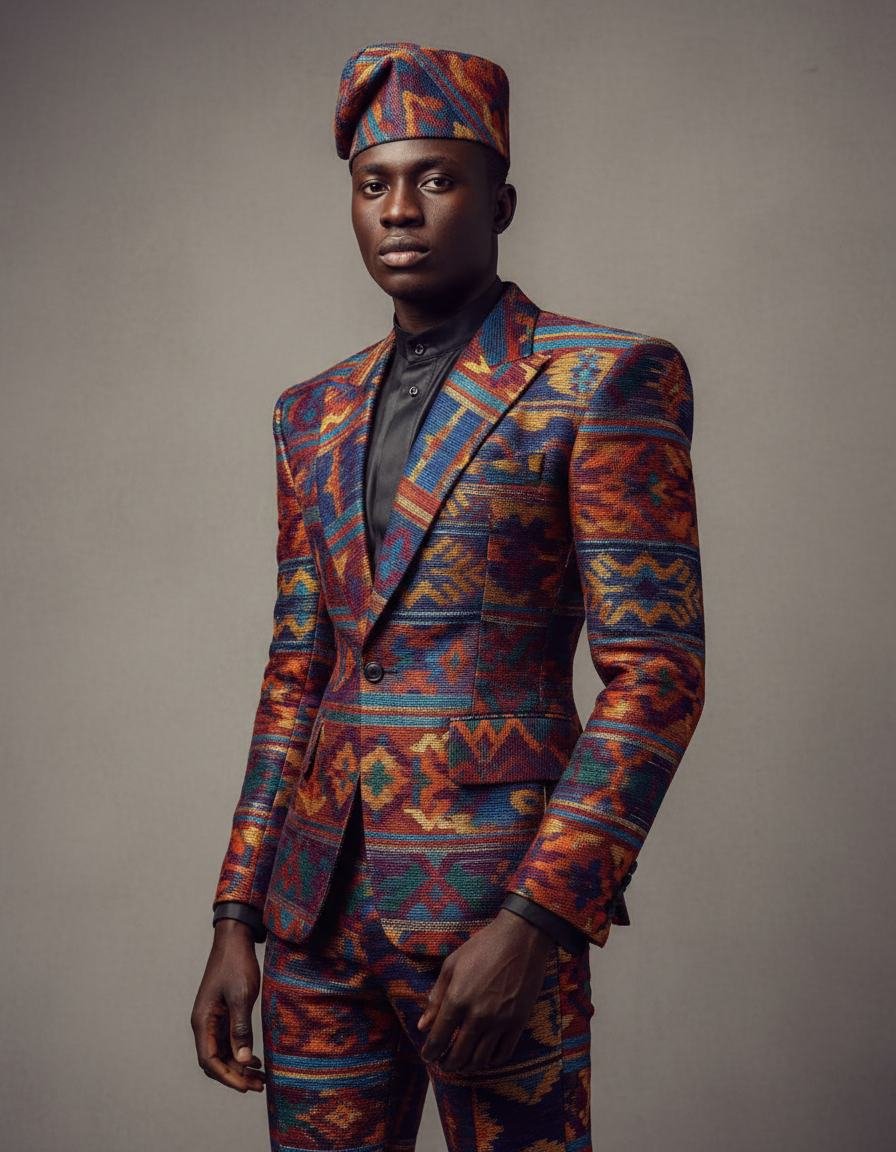 Aso-Oke Structured Jacket in As pictured