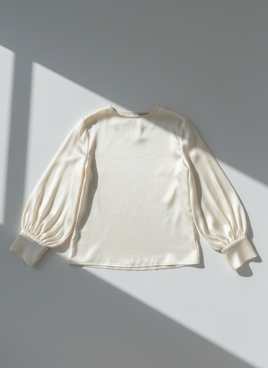 Crinkled Satin Blouse in As pictured