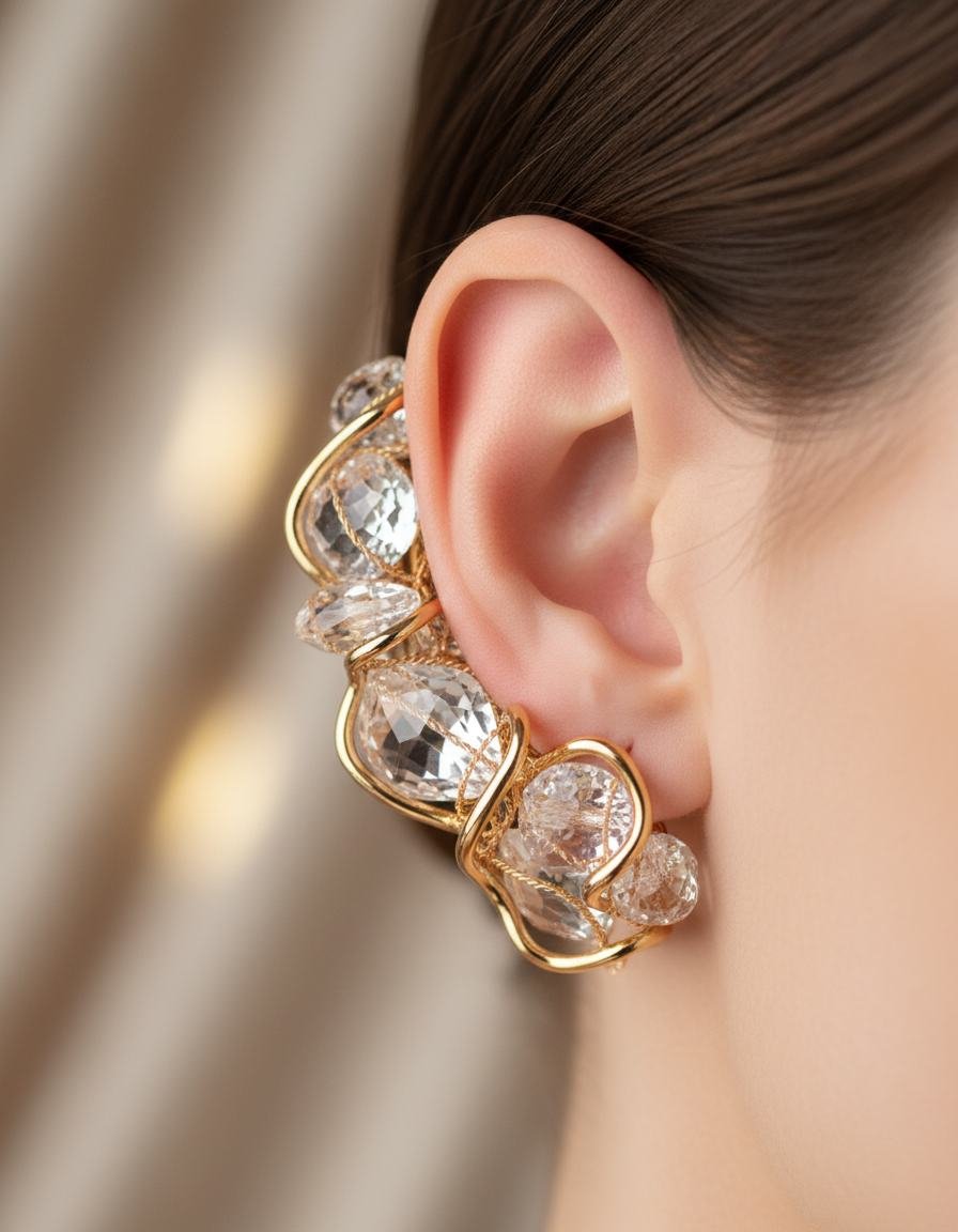 Crystal Ear Cuff in As pictured