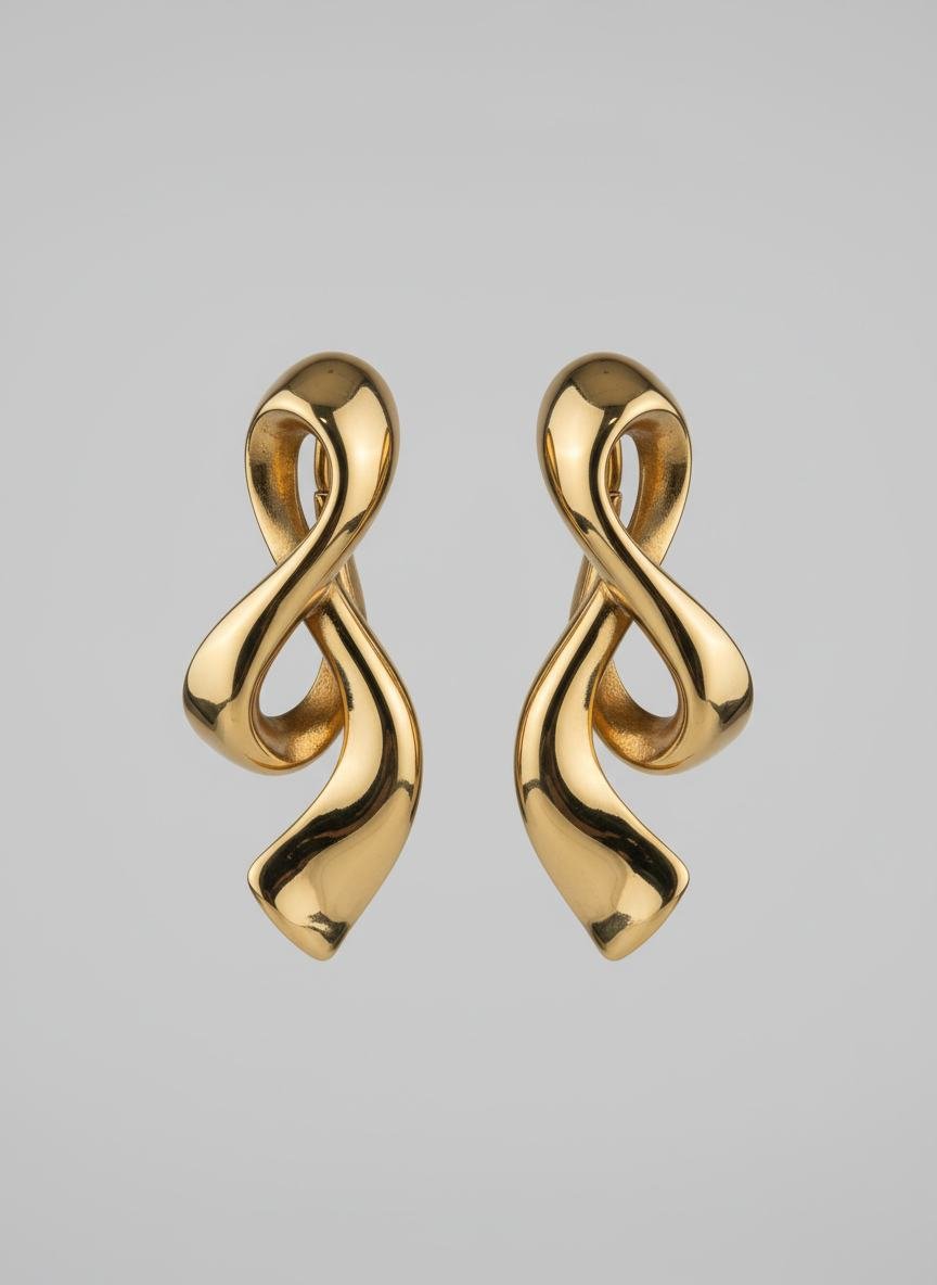 Sculptural Brass Earrings in As pictured