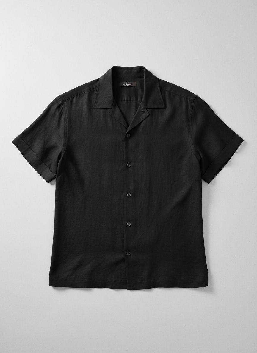 Onyx Linen Resort Shirt in As pictured