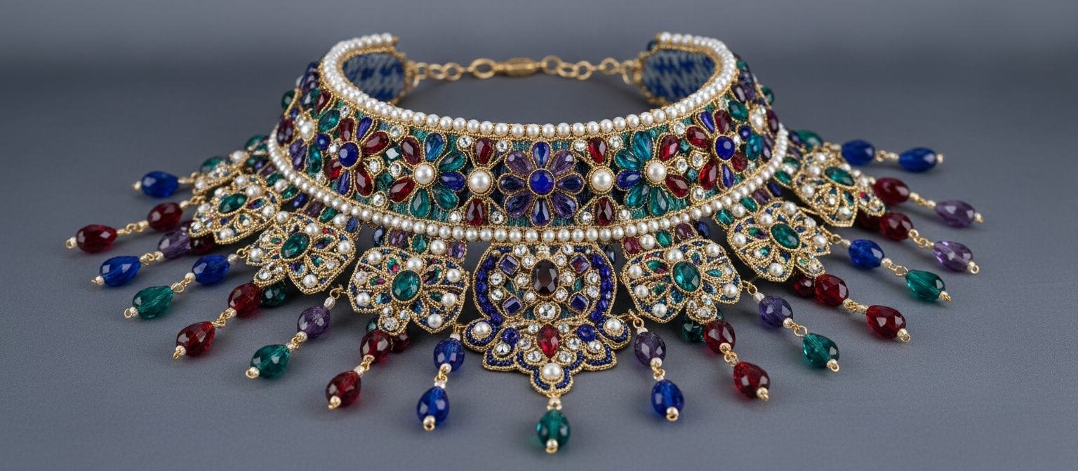 Beaded Statement Necklace in As pictured