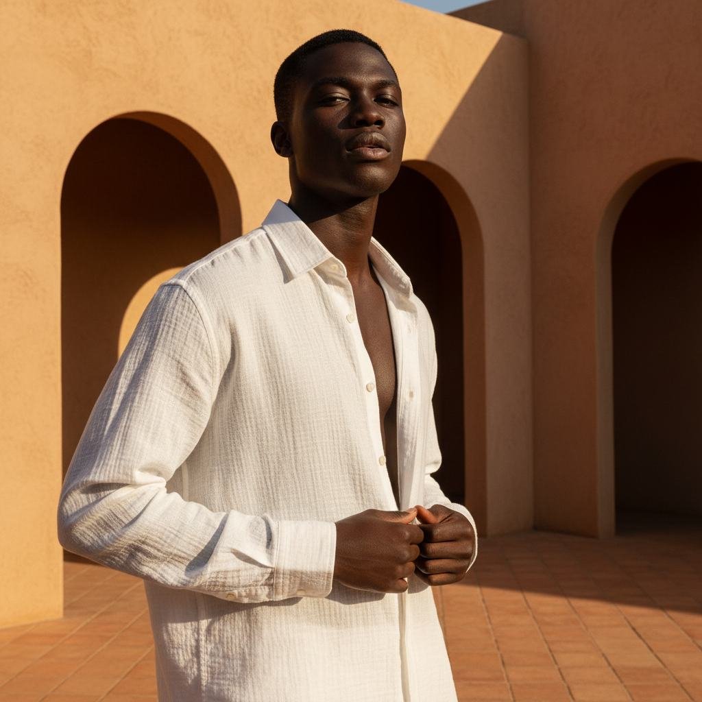 Cotton Gauze Shirt in As pictured