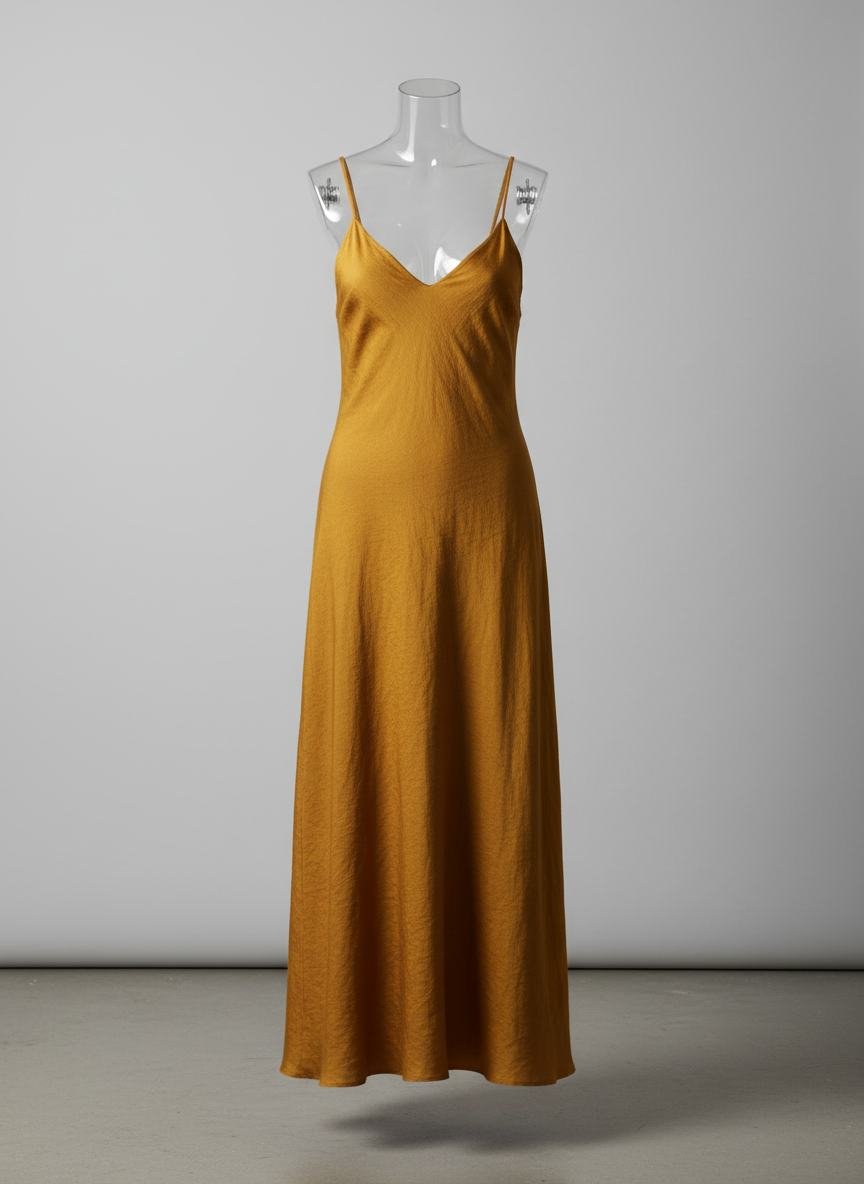 Raw Silk Slip Dress in As pictured