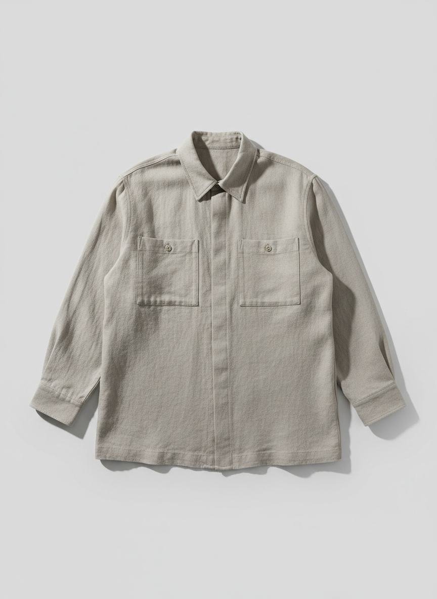 Linen Utility Overshirt in As pictured