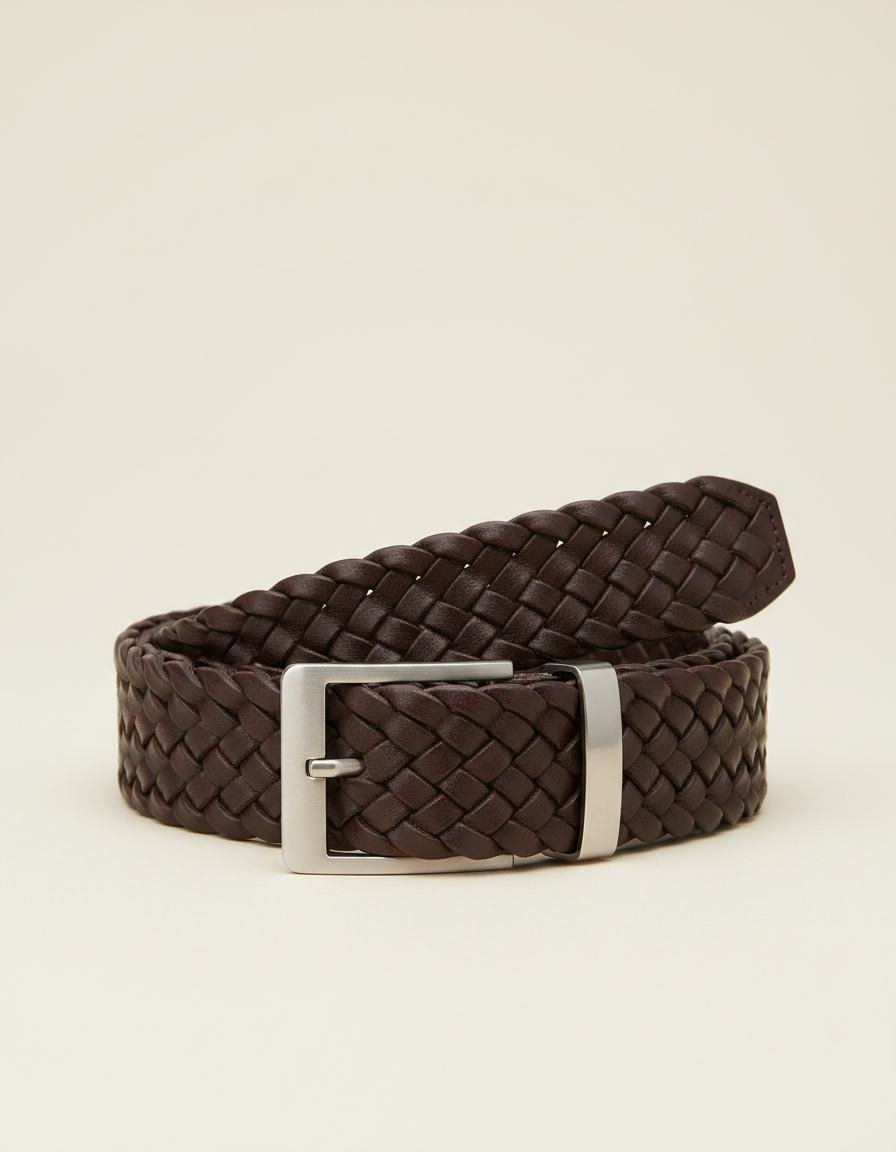 Woven Leather Belt in As pictured