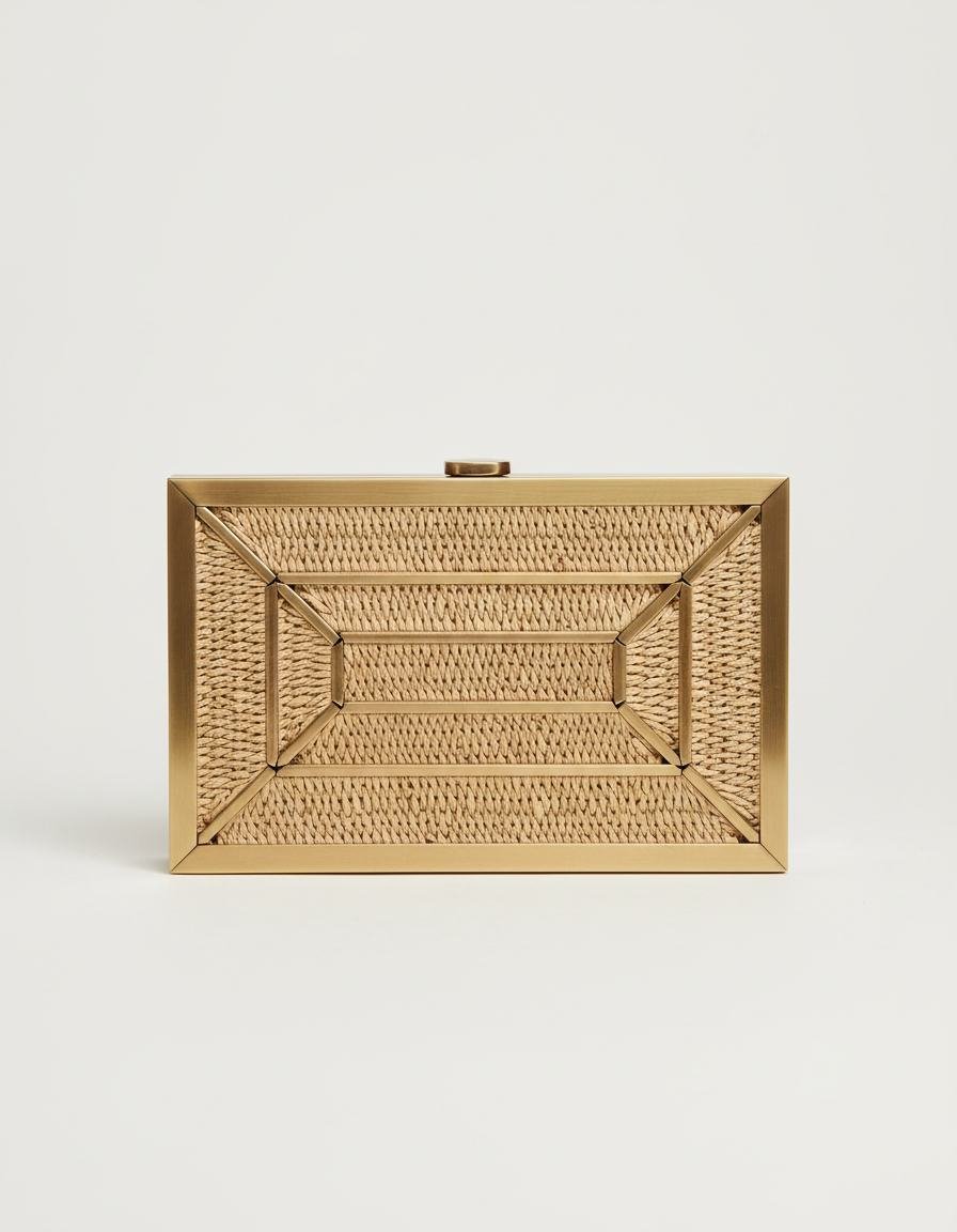 Woven Raffia Clutch