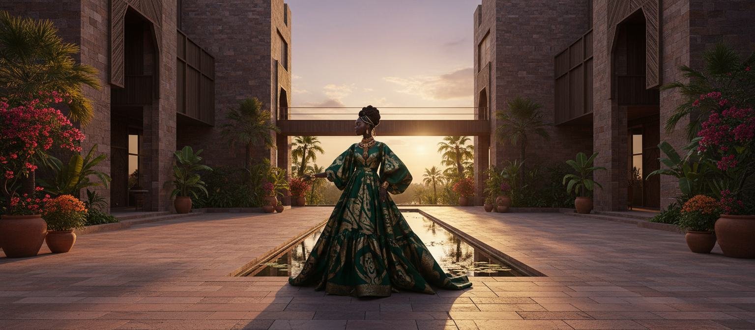 House of Izzi campaign by a reflecting pool