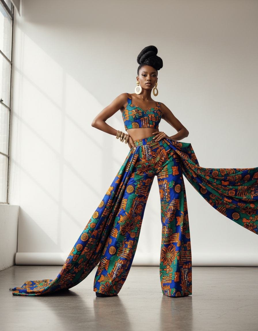 Ankara Palazzo Pant in Multicolour