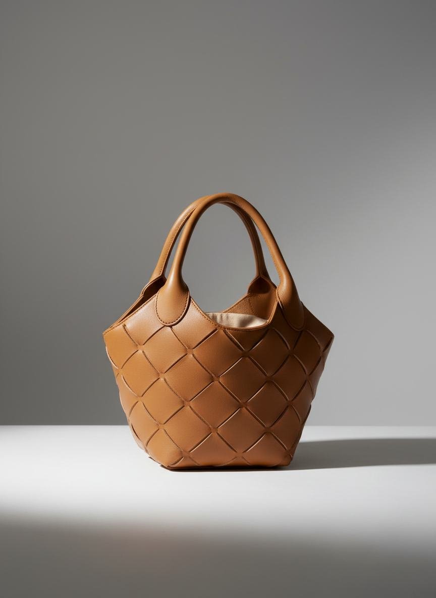 Leather Basket Bag in As pictured