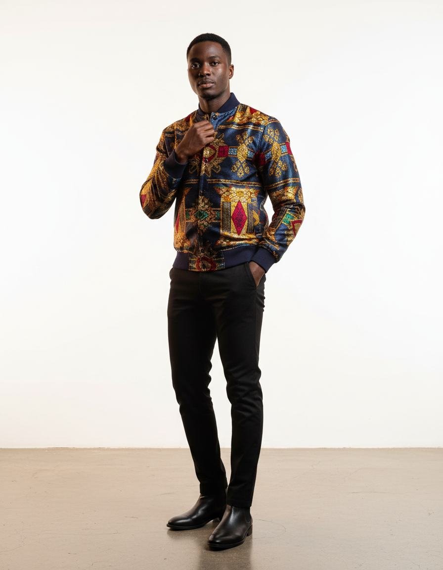 Ankara Print Bomber in As pictured