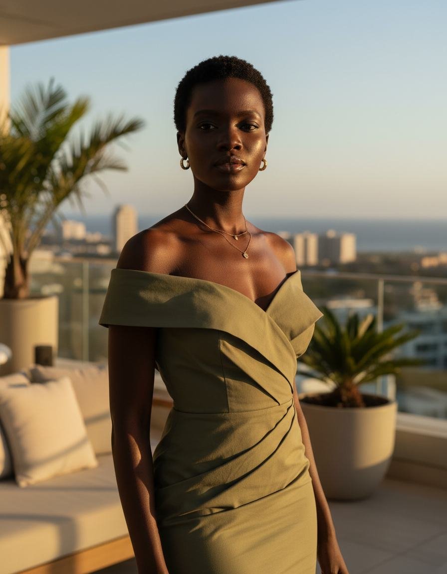 Cotton Poplin Dress in As pictured