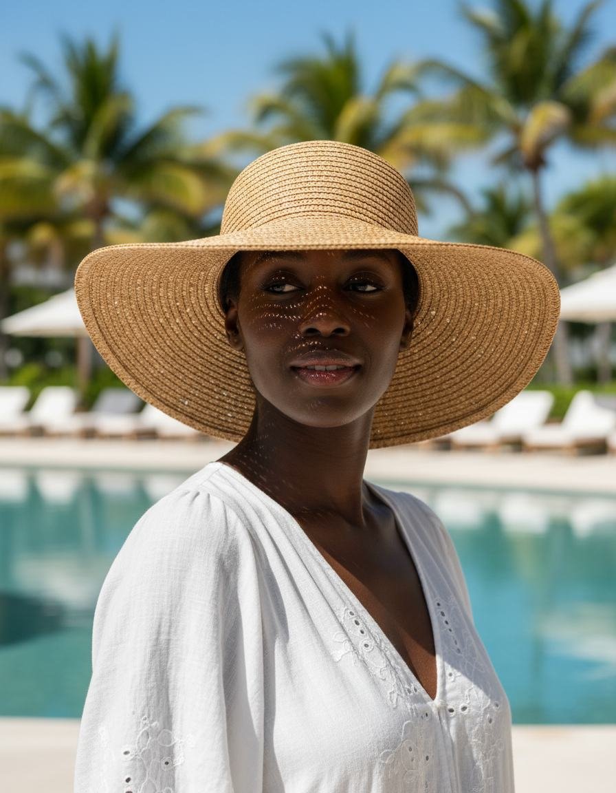 Woven Sun Hat in As pictured