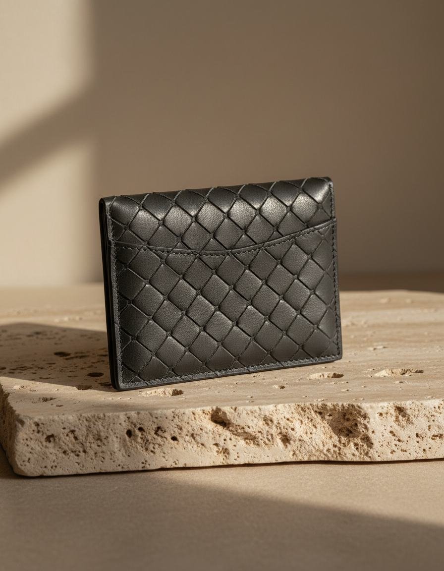 Woven Leather Card Holder in As pictured