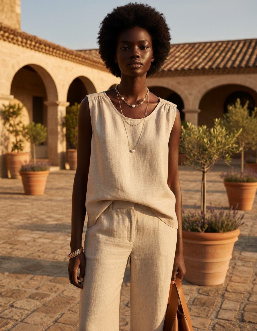 Linen Tank in As pictured